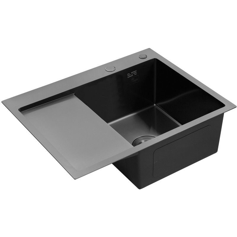 Кухонна раковина Kroner KRP Schwarze - 6350RHM PVD (3,0/1,0 мм)