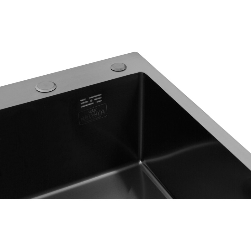 Кухонна раковина Kroner KRP Schwarze - 6350RHM PVD (3,0/1,0 мм)