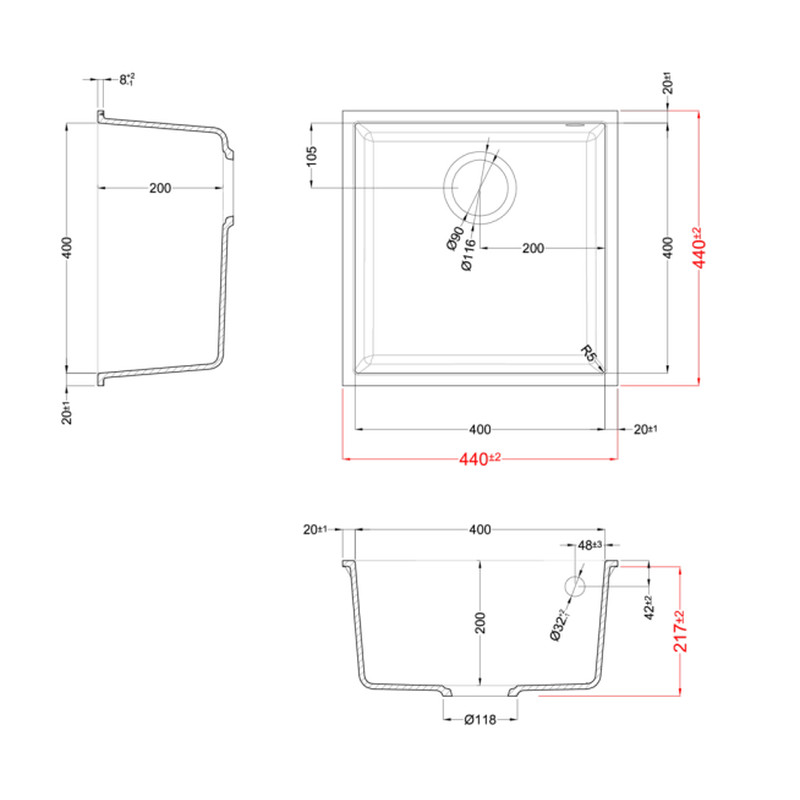 Кухонна мийка Elleci Q 102 Under Top Tortora 43
