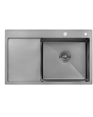 Кухонна раковина Kroner KRP Schwarze - 7849RHM PVD (3,0/1,0 мм)