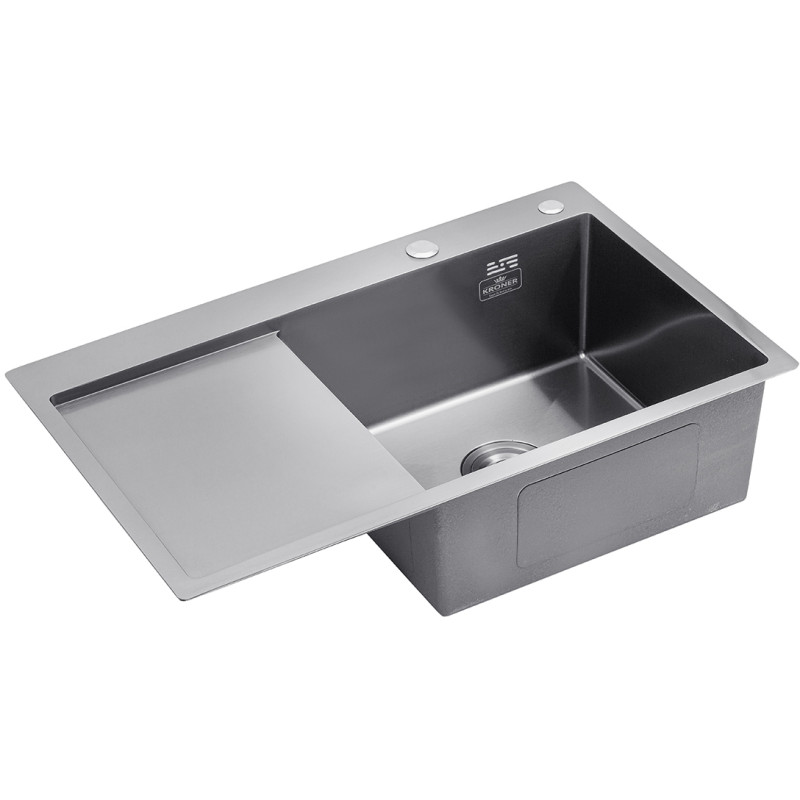 Кухонна раковина Kroner KRP Schwarze - 7849RHM PVD (3,0/1,0 мм)