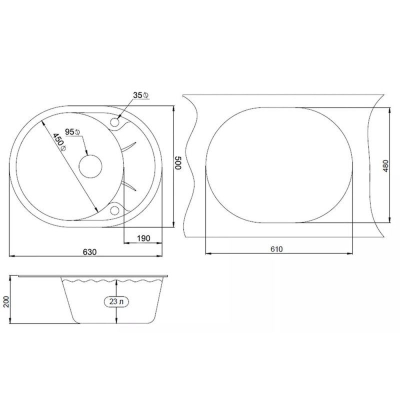Кухонна мийка MINOLA MOG 1155-63 Арктик