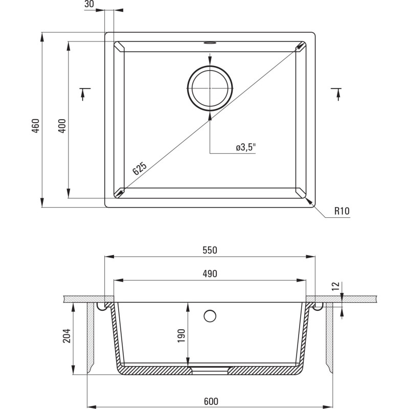 Кухонна мийка Deante Corda металевий антрацит ZQA T10C