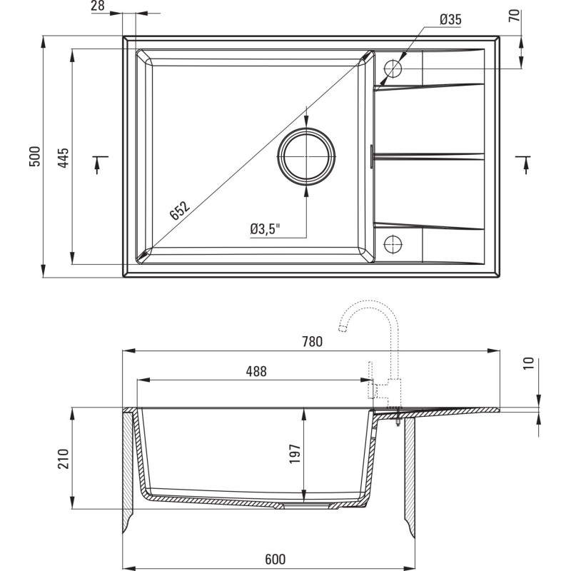 Кухонна мийка Deante ERIDAN металевий антрацит ZQE T11B