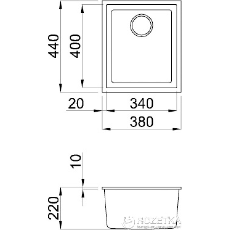 Кухонна мийка ELLECI Q 100 Under Top Aluminium 79