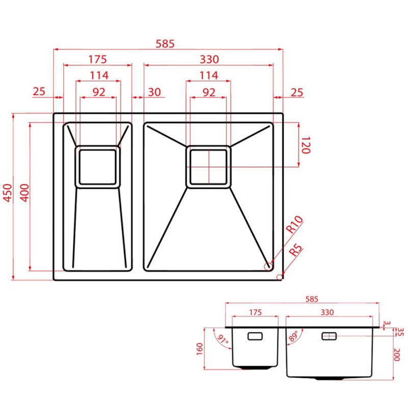 Кухонна мийка WEILOR ALLERHAND WRX DB5845