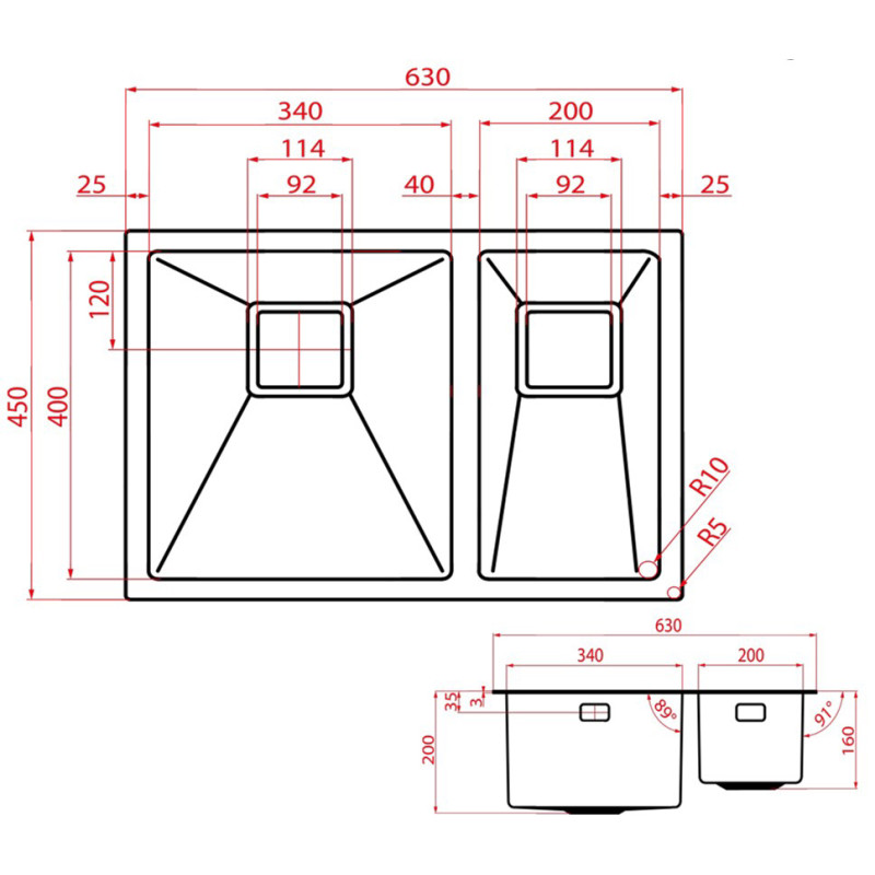 Кухонна мийка WEILOR ALLERHAND WRX DB6345