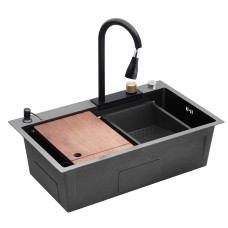 Kroner KRP Schwarze кухонна мийка - Set7546HM PVD (3,0/0,7 мм)