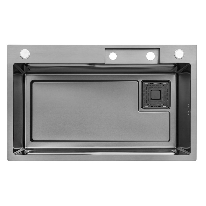 Kroner KRP Schwarze кухонна мийка - Set7546HM PVD (3,0/0,7 мм)