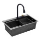 Kroner KRP Schwarze кухонна мийка - Set7546HM PVD (3,0/0,7 мм)