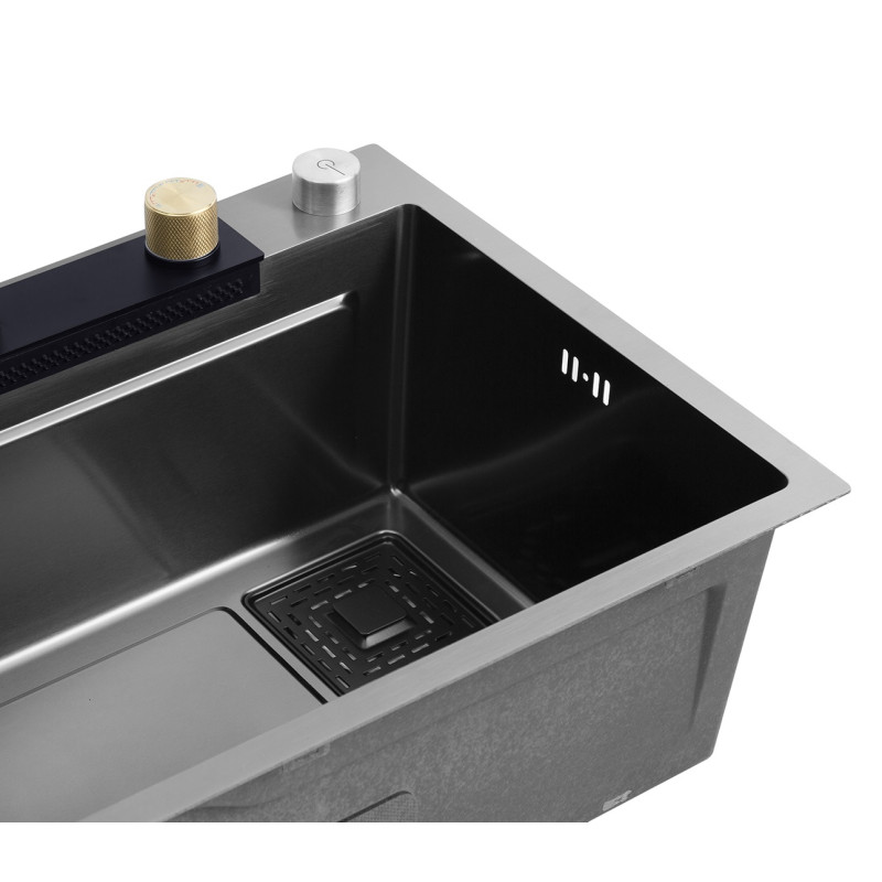 Kroner KRP Schwarze кухонна мийка - Set7546HM PVD (3,0/0,7 мм)