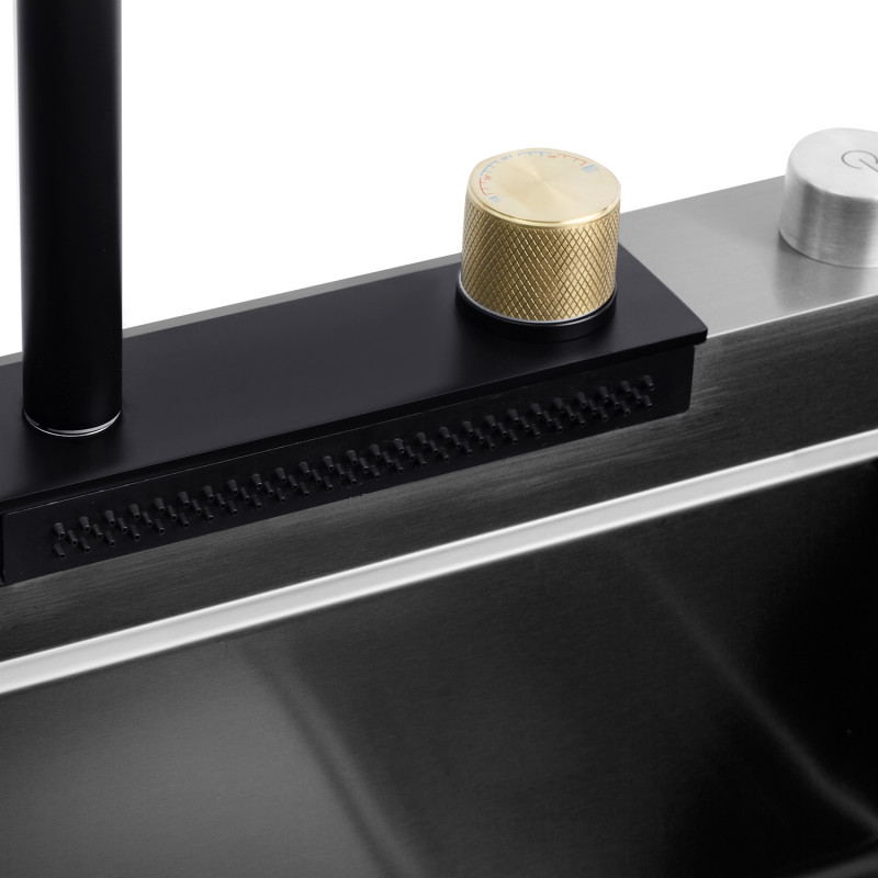 Kroner KRP Schwarze кухонна мийка - Set7546HM PVD (3,0/0,7 мм)