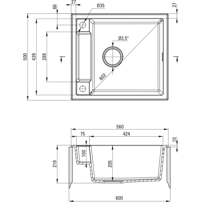 Кухонна мийка Deante MAGNETIC чорний ZRM N103