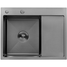 Кухонна раковина Kroner KRP Schwarze - 6350LHM PVD (3,0/1,0 мм)