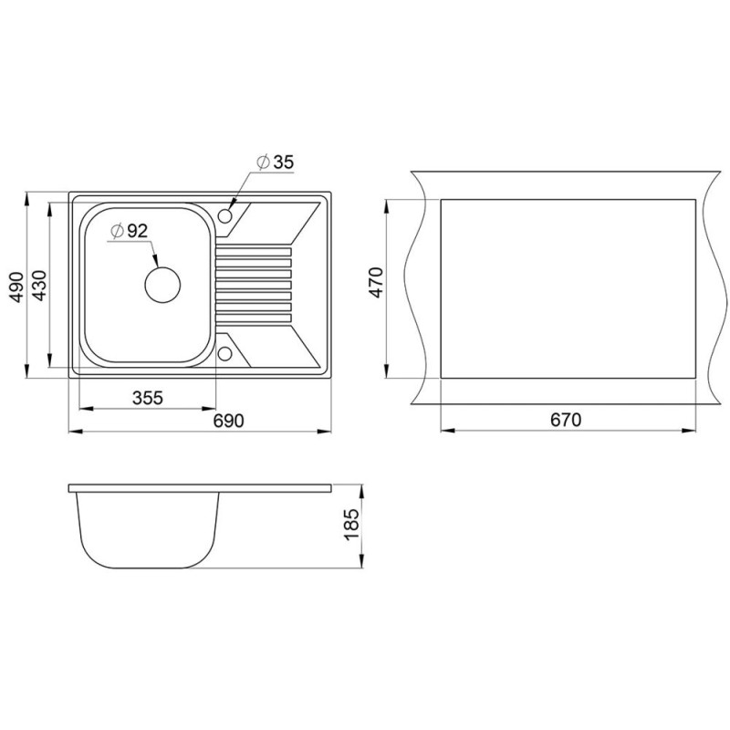 Кухонна мийка MINOLA MPG 1150-69 Арктик