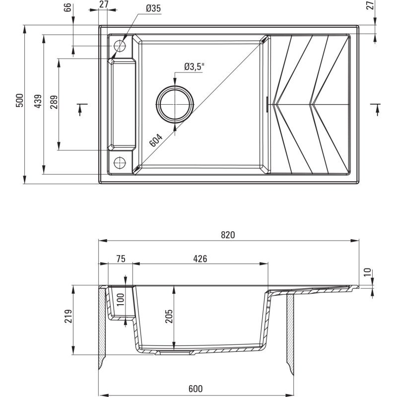 Кухонна мийка Deante MAGNETIC металевий антрацит ZRM T113
