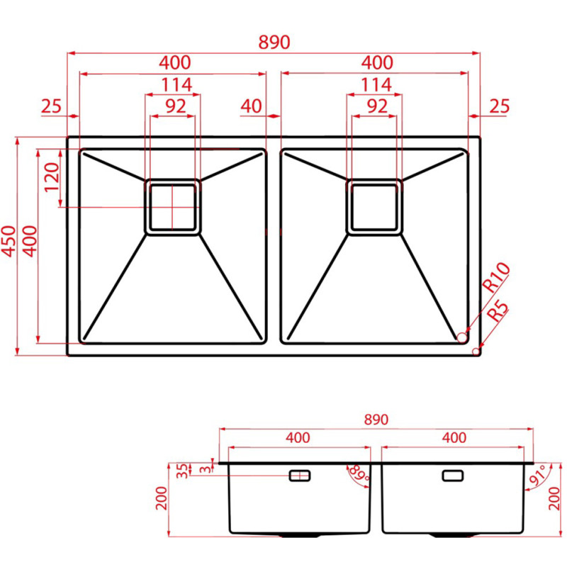 Кухонна мийка WEILOR ALLERHAND WRX TB8945