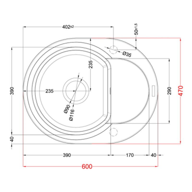 Кухонна мийка ELLECI Easy Round Titano 68