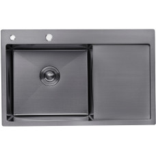 Кухонна мийка Kroner KRP Schwarze - 7849LHM PVD (3,0/1,0 мм)