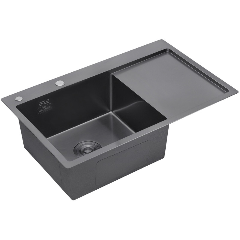 Кухонна мийка Kroner KRP Schwarze - 7849LHM PVD (3,0/1,0 мм)