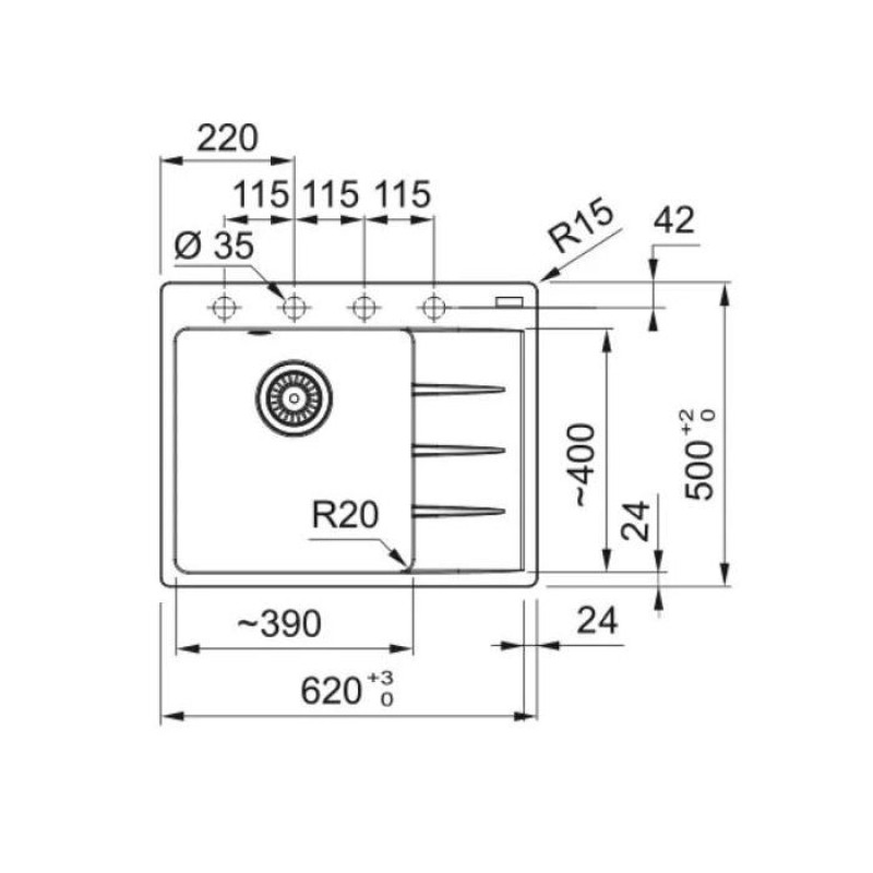 Мийка кухонна Franke Centro CNG 611-62 TL сірий сланець (114.0716.712)