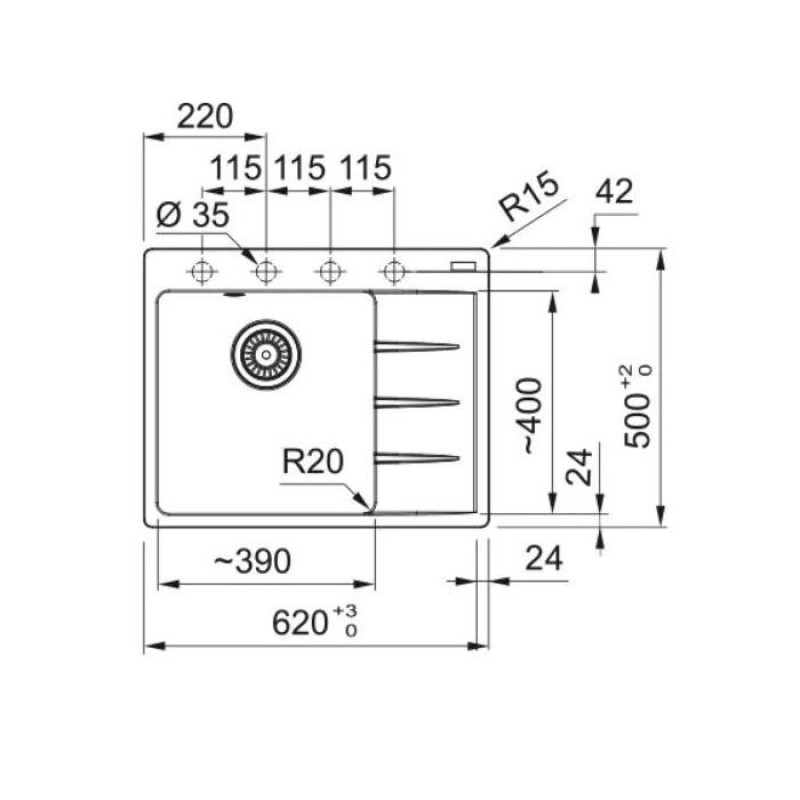 Мийка кухонна Franke Centro CNG 611-62 TL чорний матовий (114.0699.242)