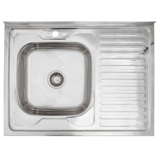 Кухонна мийка накладна Kroner KRP Polierte - 6080L (0.6 мм)