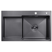 Кухонна раковина Kroner KRP Schwarze - 7848RHM PVD (3,0/1,0 мм)