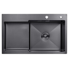 Кухонна раковина Kroner KRP Schwarze - 7848RHM PVD (3,0/1,0 мм)