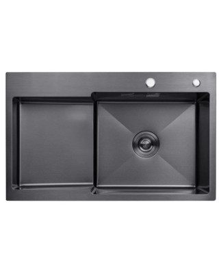 Кухонна раковина Kroner KRP Schwarze - 7848RHM PVD (3,0/1,0 мм)