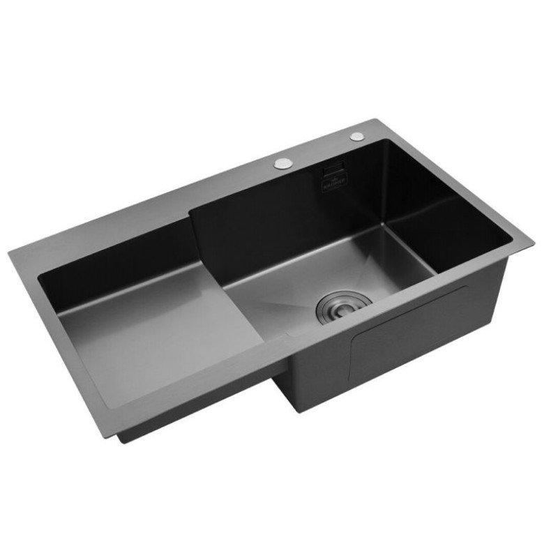 Кухонна раковина Kroner KRP Schwarze - 7848RHM PVD (3,0/1,0 мм)