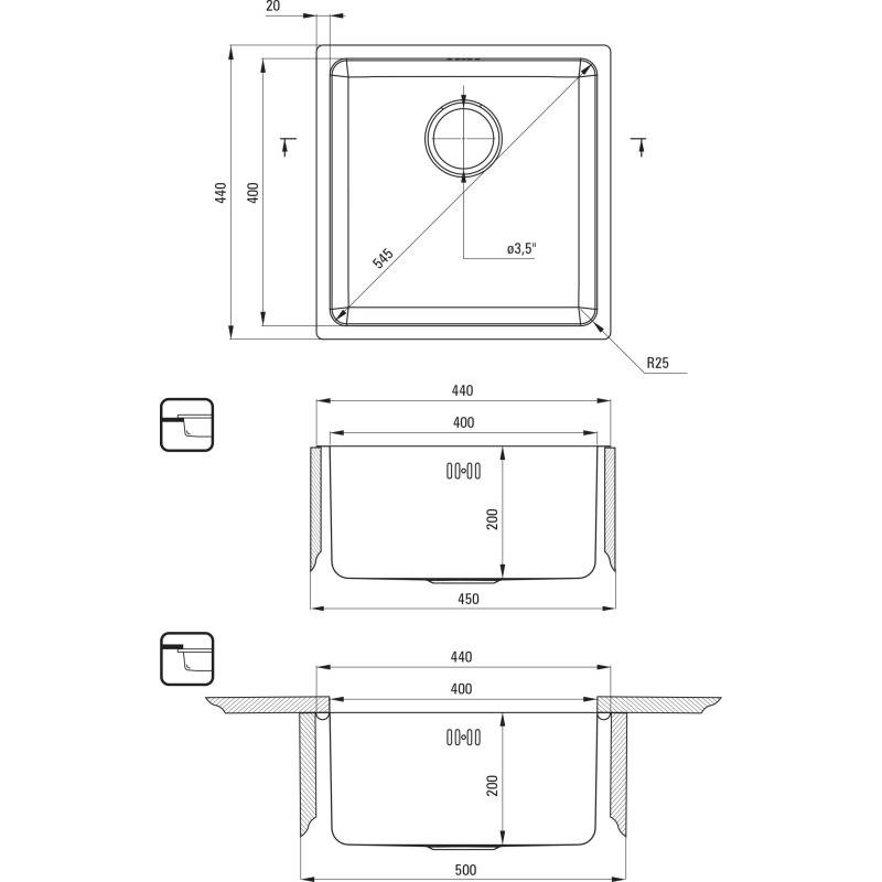 Кухонна мийка Deante Egeria нержавіюча сталь ZPE 010B
