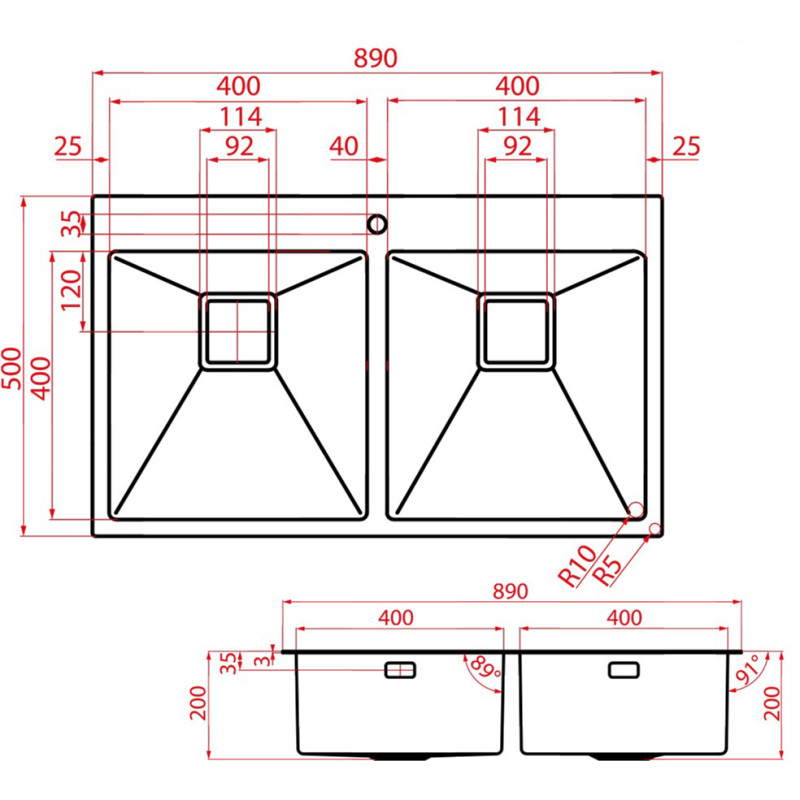 Кухонна мийка WEILOR IMMER WRT TB8950