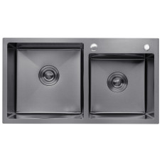 Кухонна раковина Kroner KRP Schwarze - 7843ZHM PVD (3,0/1,0 мм)