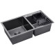 Кухонна раковина Kroner KRP Schwarze - 7843ZHM PVD (3,0/1,0 мм)