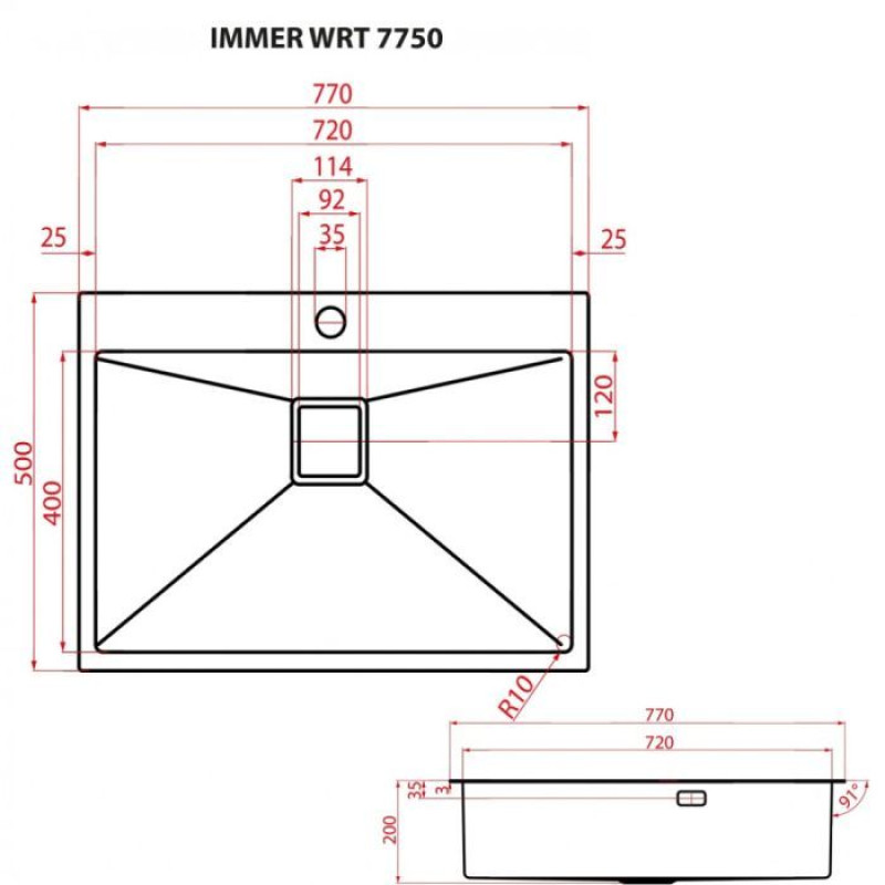 Кухонна мийка WEILOR IMMER WRT 7750
