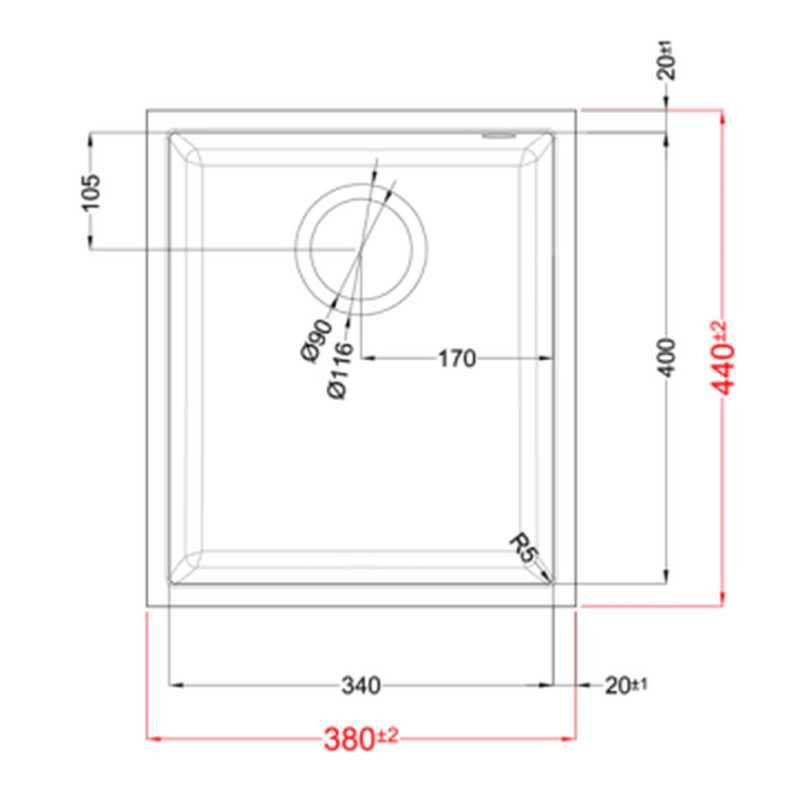 Кухонна мийка ELLECI Q 100 Under Top Titanium 73