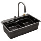 Кухонна раковина Kroner KRP Schwarze - Set7545HM PVD (3,0/0,8 мм)