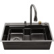 Кухонна раковина Kroner KRP Schwarze - Set7545HM PVD (3,0/0,8 мм)