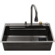 Кухонна раковина Kroner KRP Schwarze - Set7545HM PVD (3,0/0,8 мм)