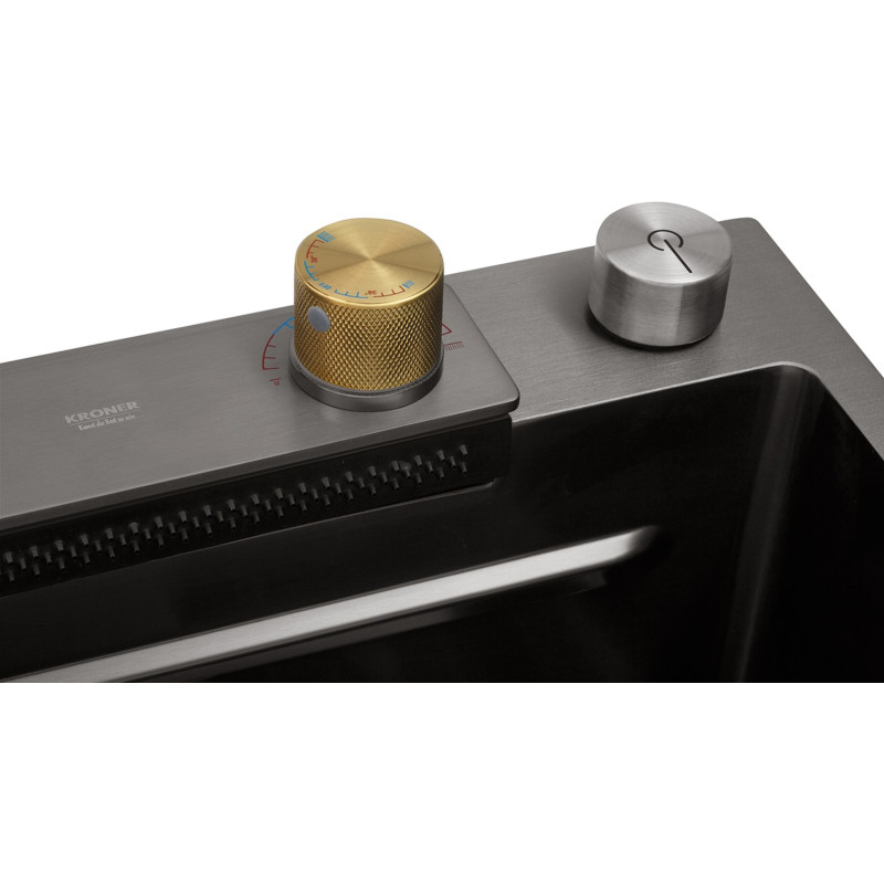 Кухонна раковина Kroner KRP Schwarze - Set7545HM PVD (3,0/0,8 мм)