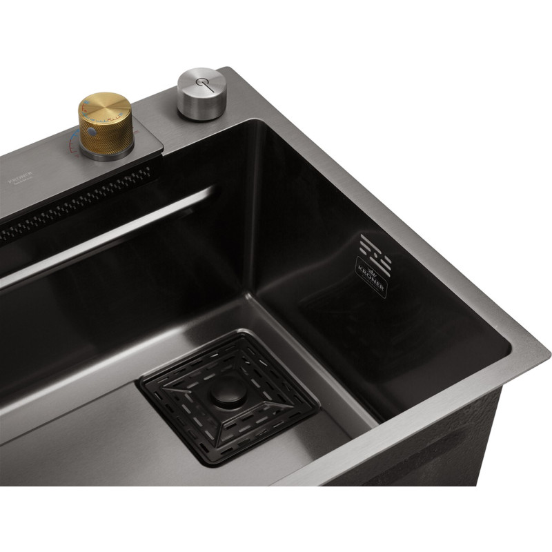 Кухонна раковина Kroner KRP Schwarze - Set7545HM PVD (3,0/0,8 мм)