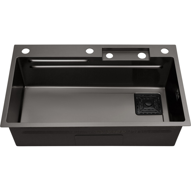 Кухонна раковина Kroner KRP Schwarze - Set7545HM PVD (3,0/0,8 мм)