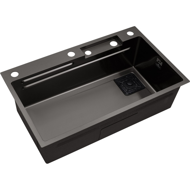 Кухонна раковина Kroner KRP Schwarze - Set7545HM PVD (3,0/0,8 мм)