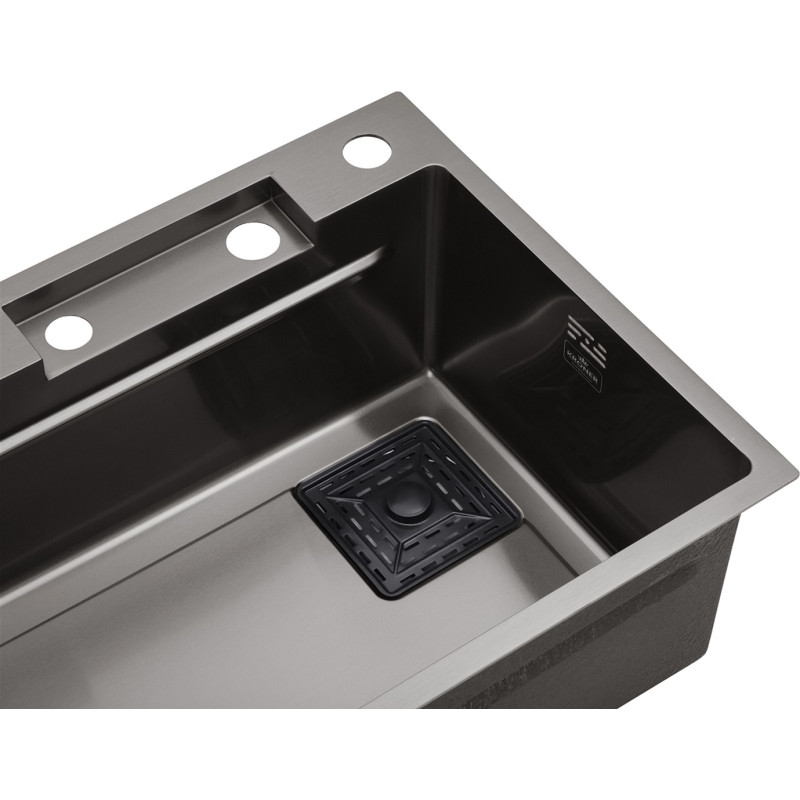Кухонна раковина Kroner KRP Schwarze - Set7545HM PVD (3,0/0,8 мм)