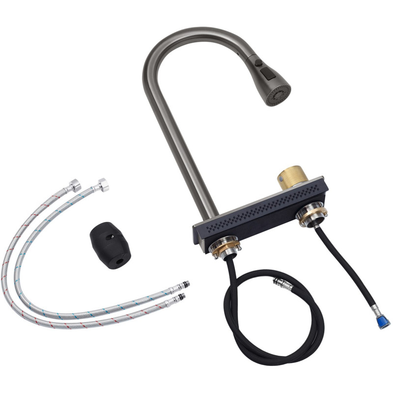 Кухонна раковина Kroner KRP Schwarze - Set7545HM PVD (3,0/0,8 мм)