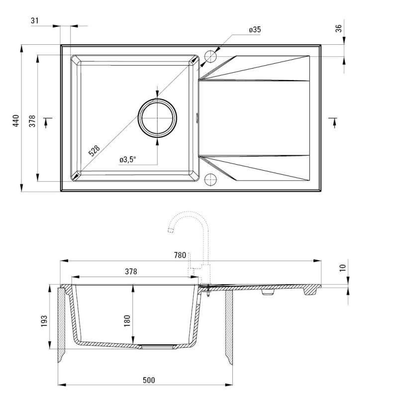 Кухонна мийка Deante Evora песок ZQJ 7113