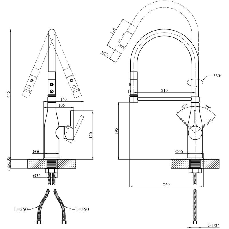 Kroner KRP ERSEL C03111BLK KITHON MIXER