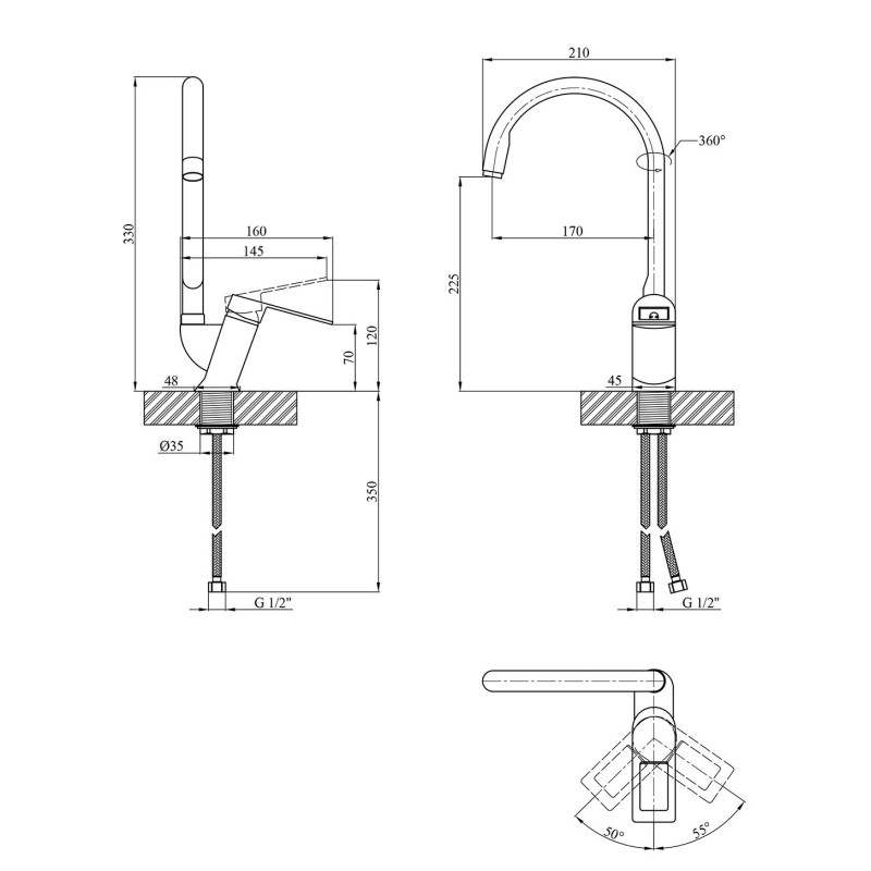 Змішувач для кухні Kroner KRM Zenda - SCH030