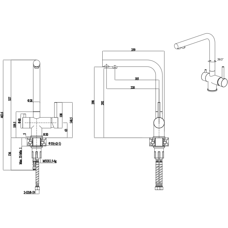 Змішувач Interline Storm new black